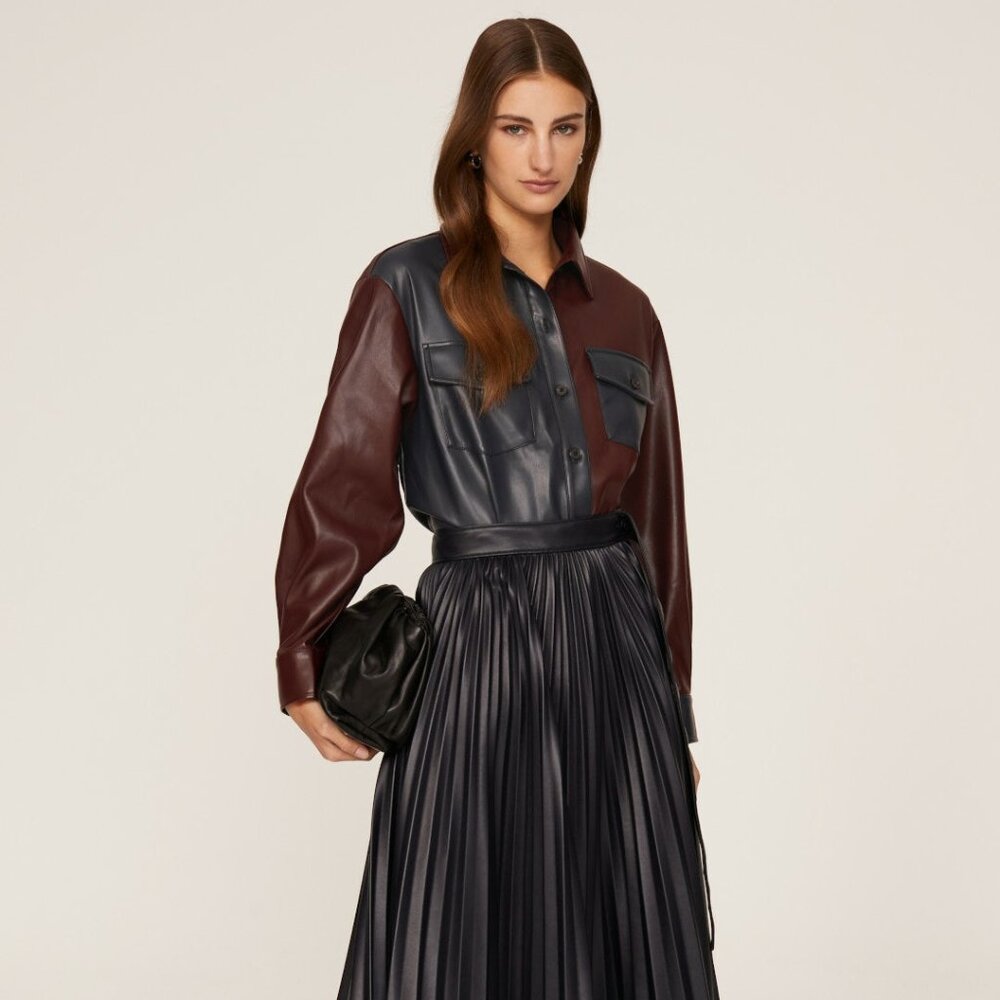 Faux Leather Shacket